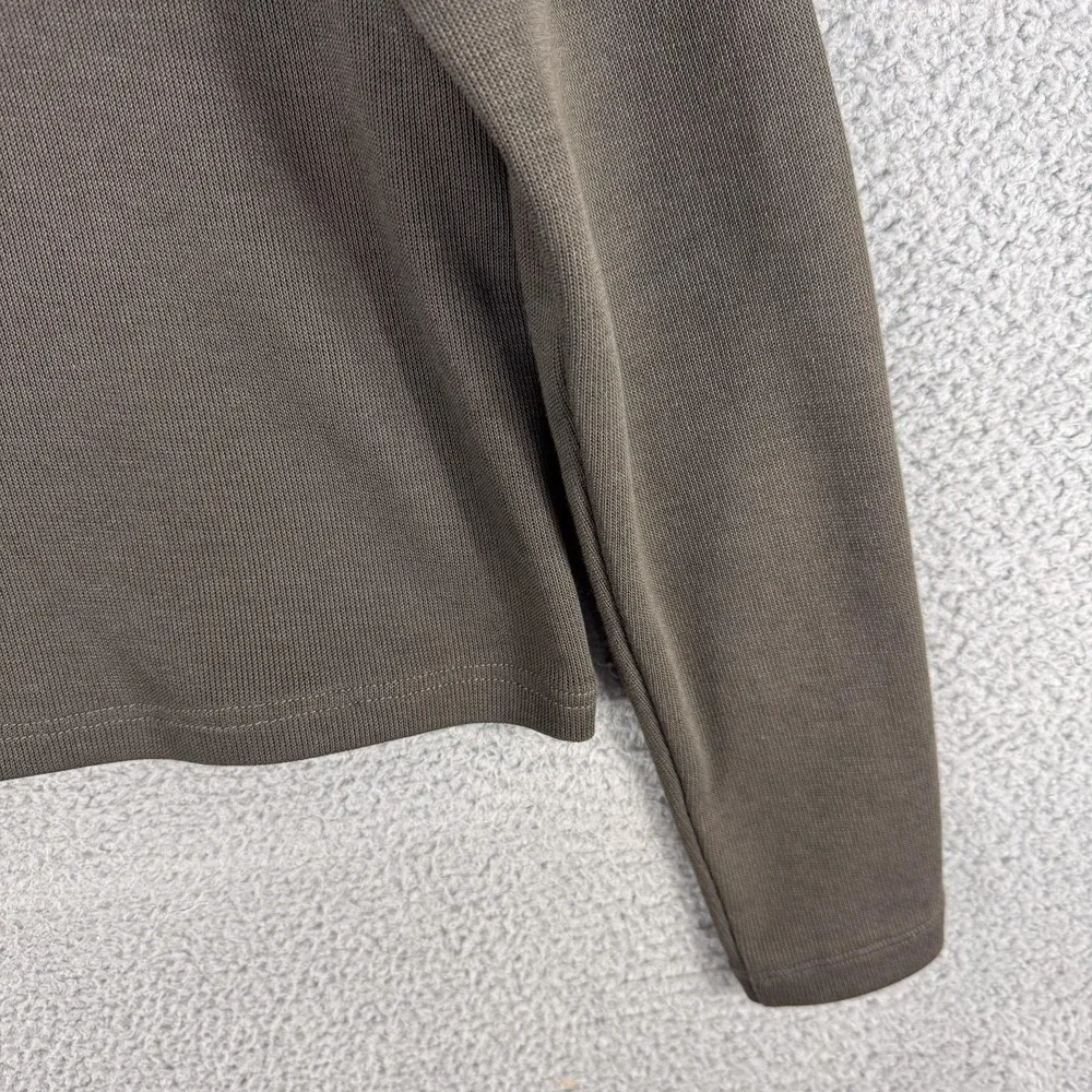 Hugo Boss Sweater Mens Medium Olive Green Mock Neck Snap Placket Regular Fit - Picture 3 of 12